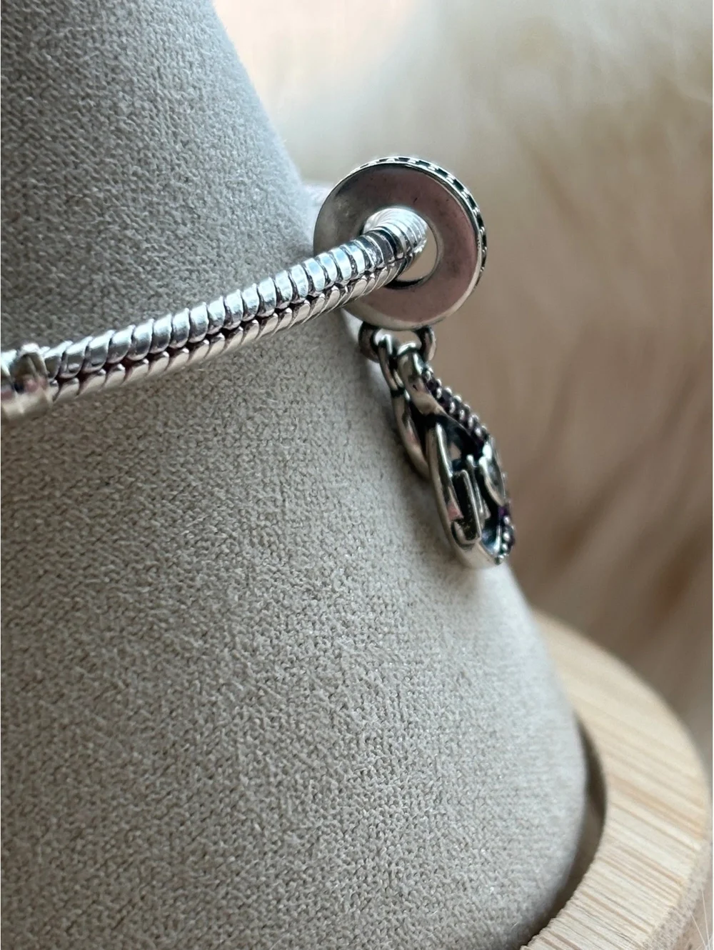 Pandora Love That Lasts Forever Charm with Pink Stones and Heart Pendant